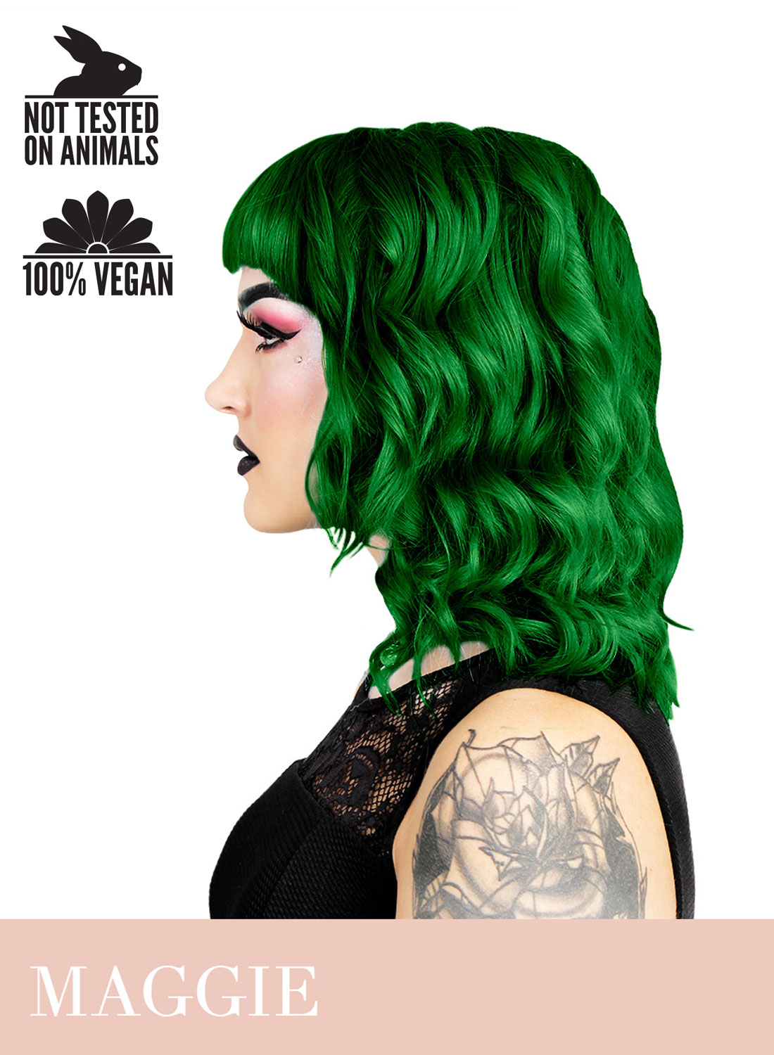 Hermans Maggie mørkegrøn hårfarve