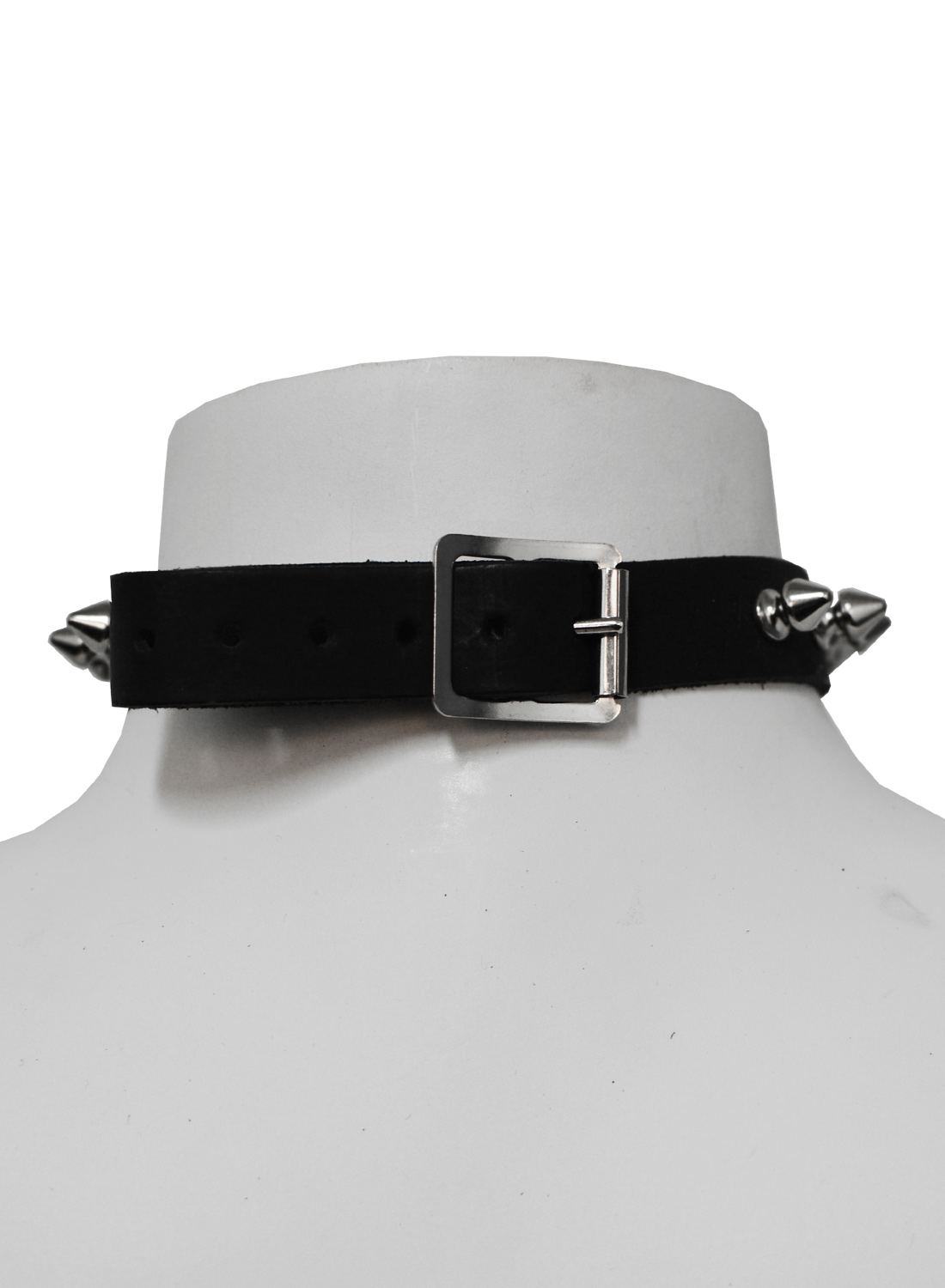 1 række spike læder choker