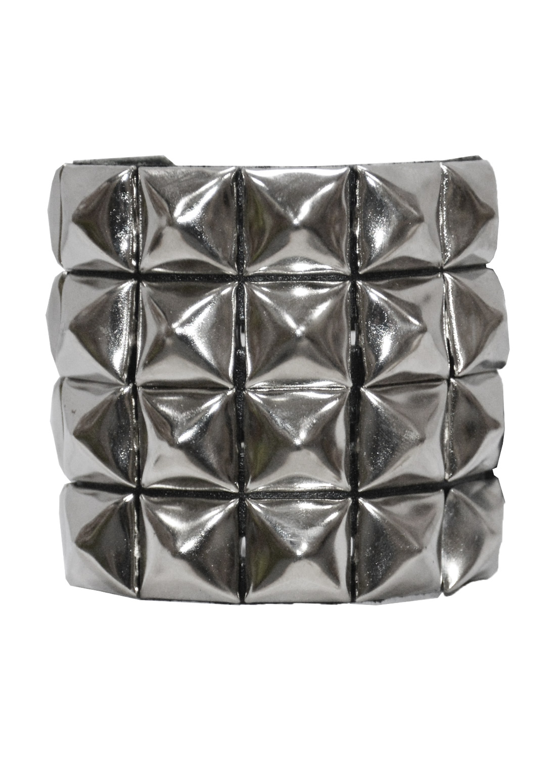 4-rækket pyramideformet læderarmbånd