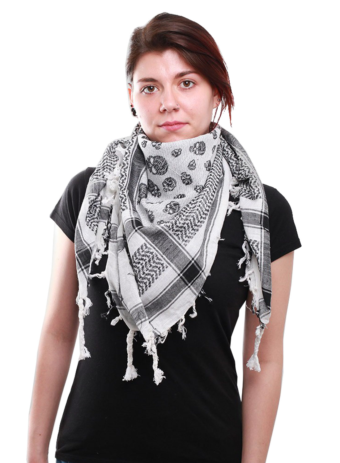 Keffiyeh Hvide Sorte Kranier