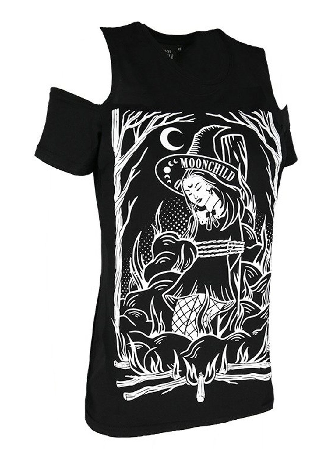 Burn The Witch-T-shirt med kold skulder