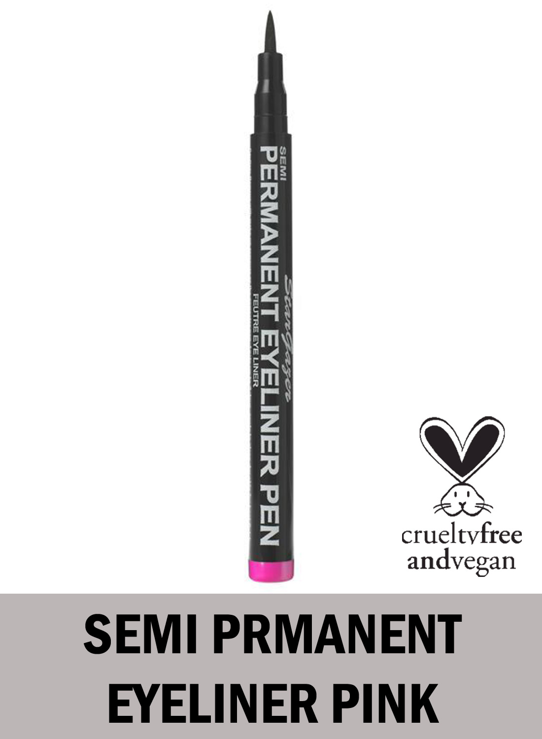 Semi-permanent eyeliner lyserød