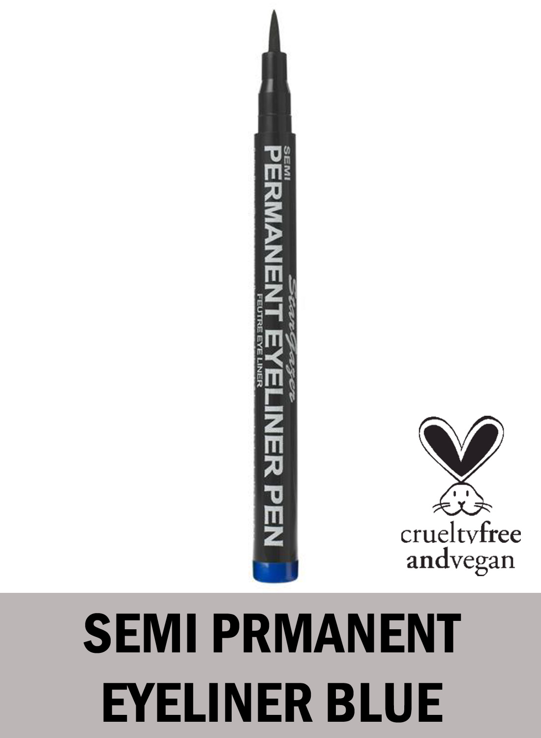 Semi-permanent eyeliner blå