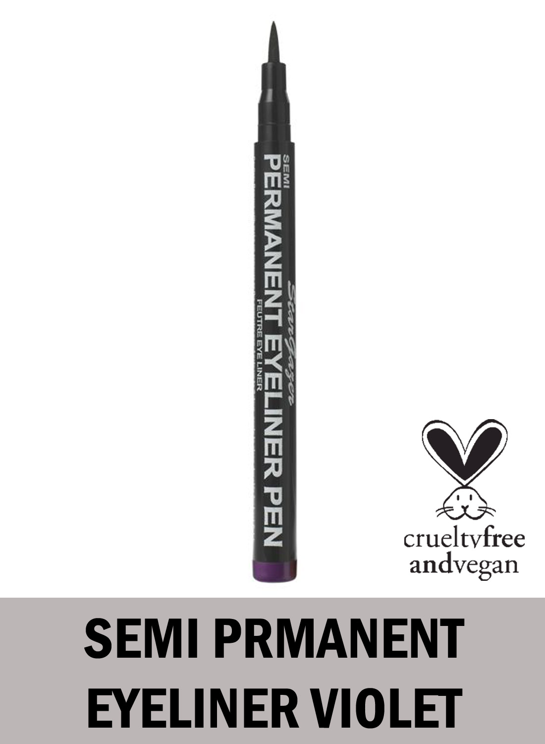 Semi-permanent eyeliner violet