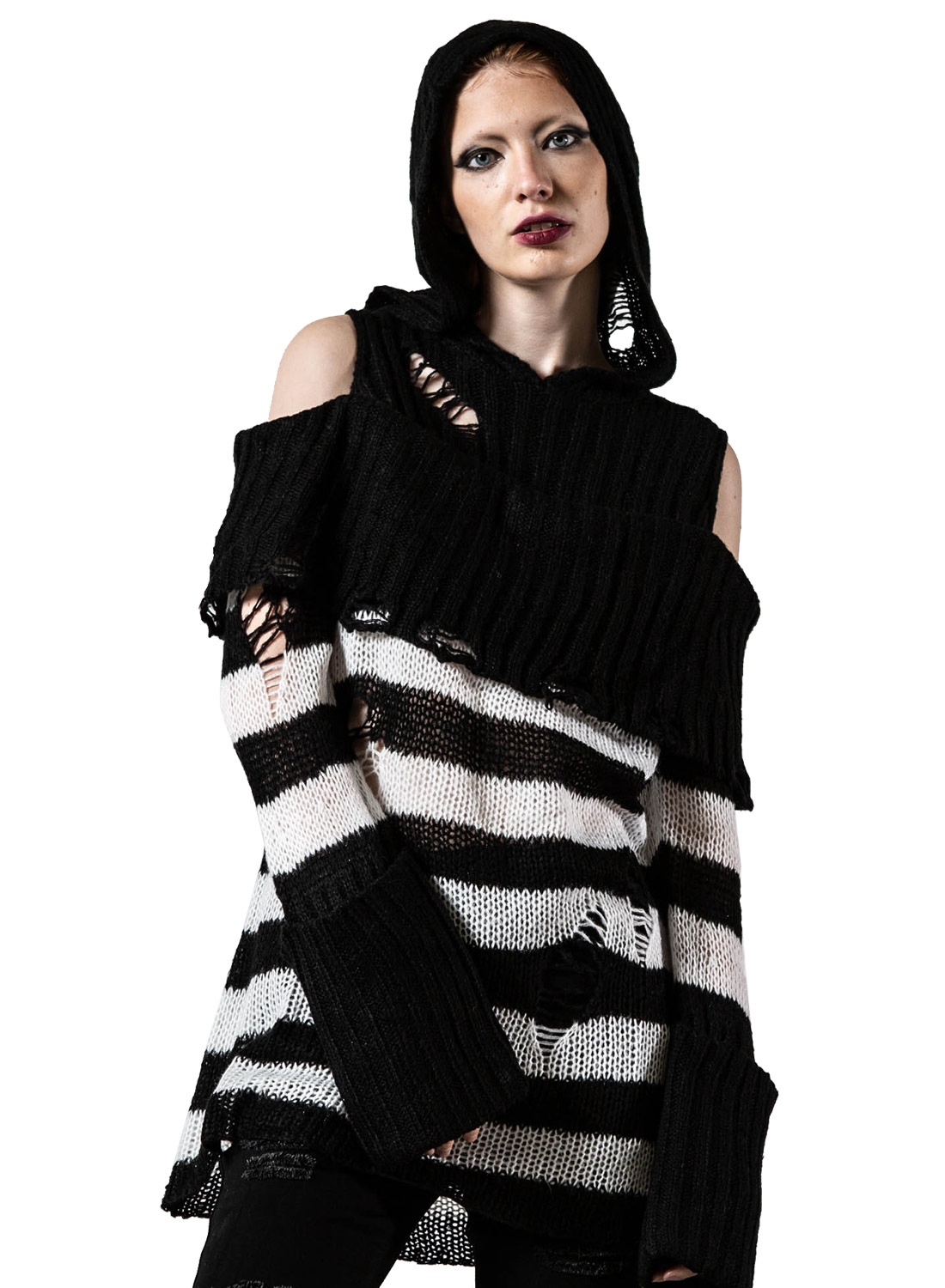 Poison hættetrøje sort/hvid