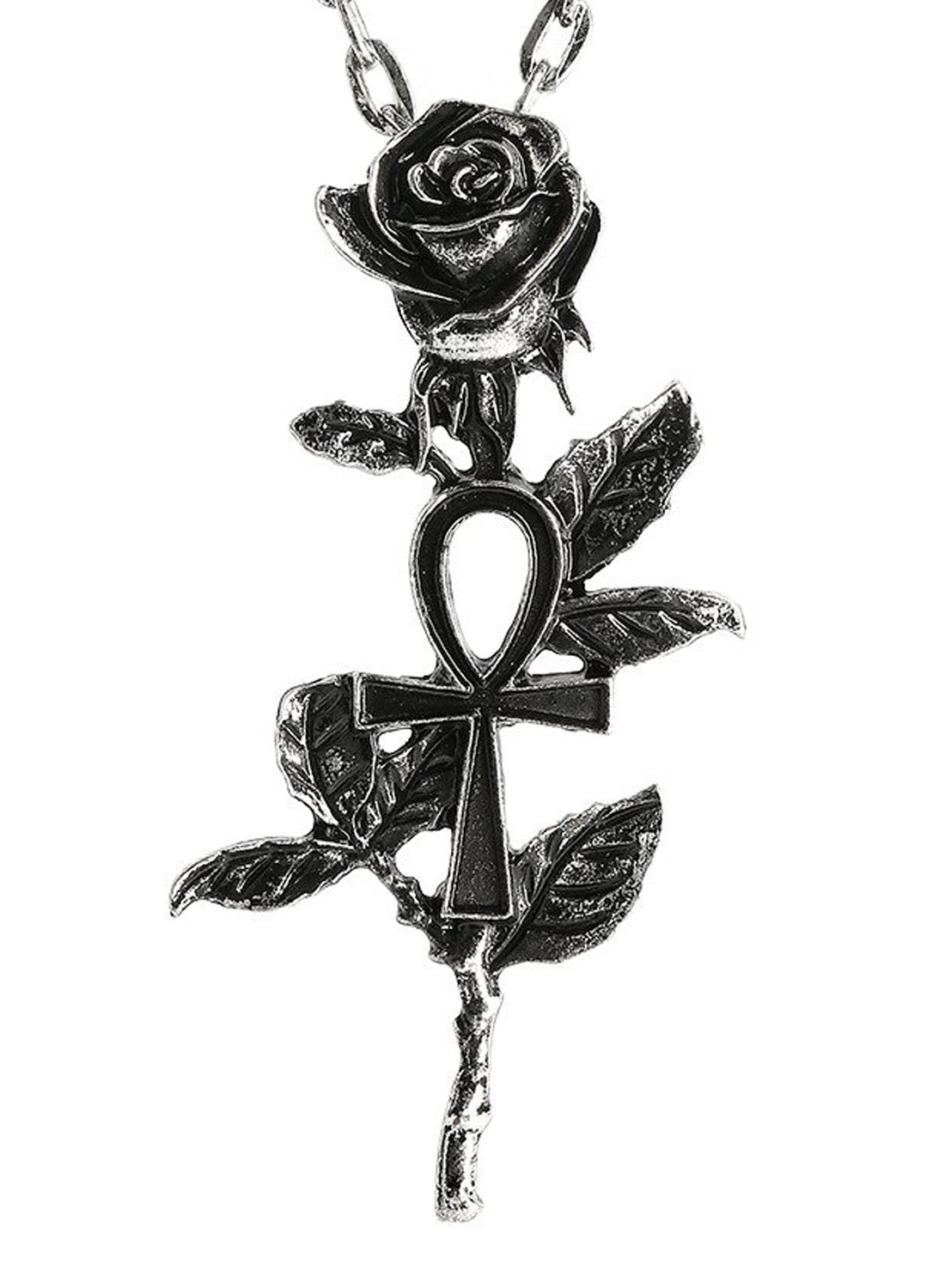 Sølv Ankh Rose Halskæde