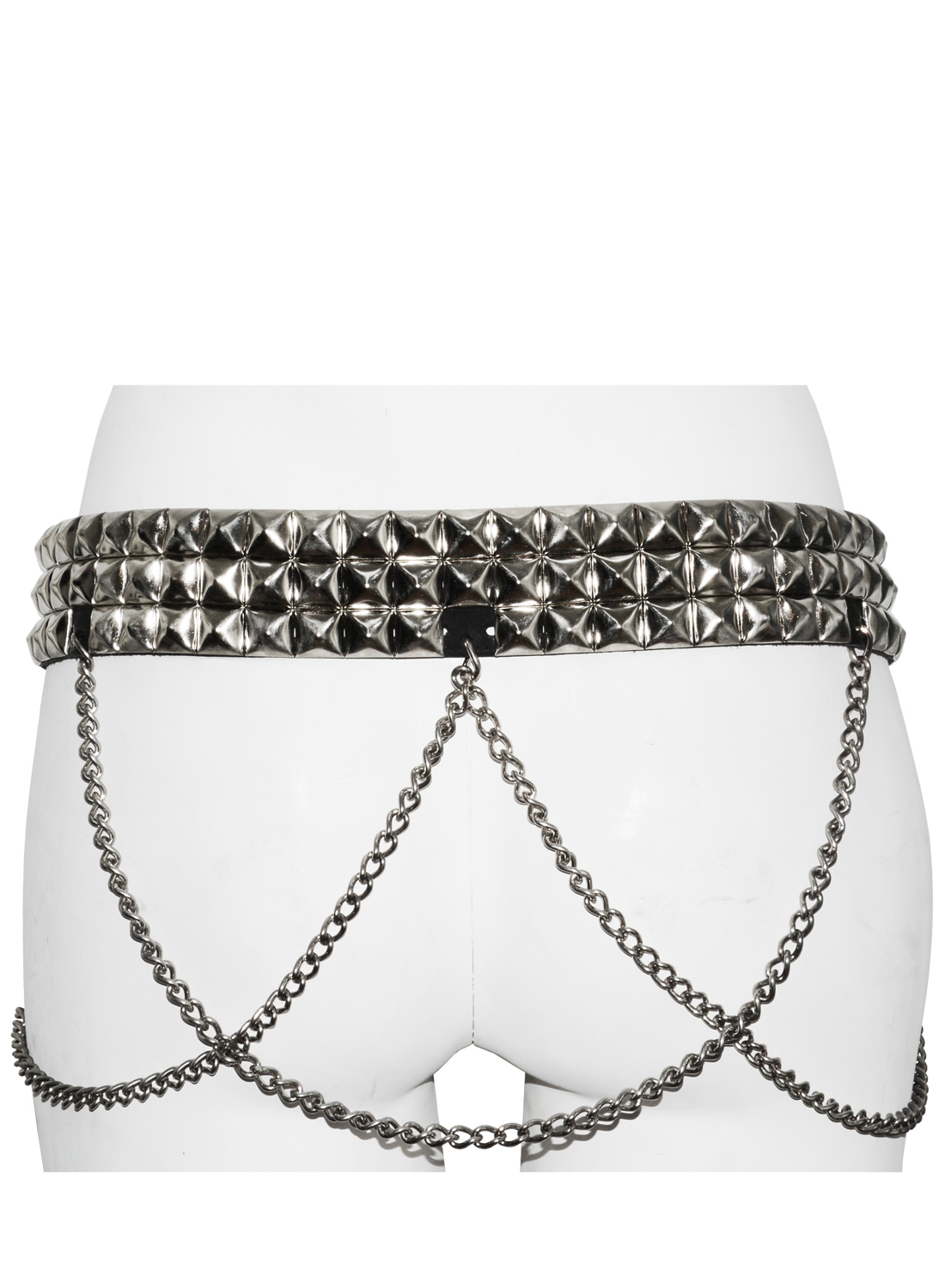 3-rækket pyramidebælte med kæde