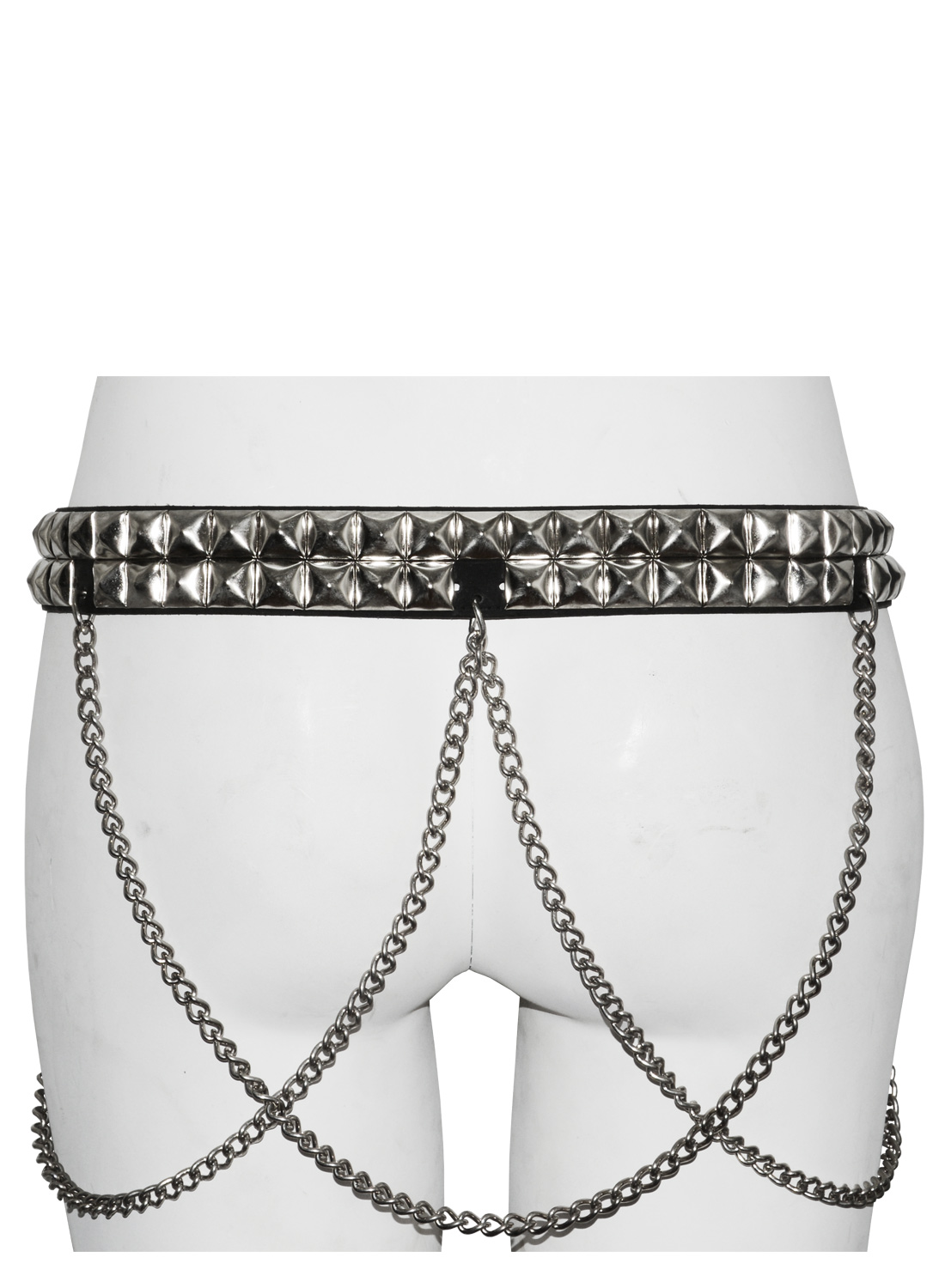 2-rækket pyramidebælte med kæde