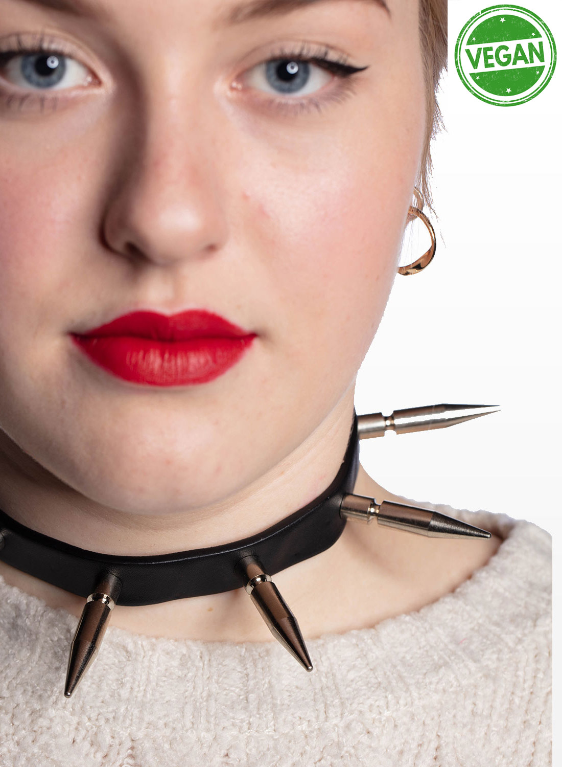 1 række ekstra lange spikes veganske choker