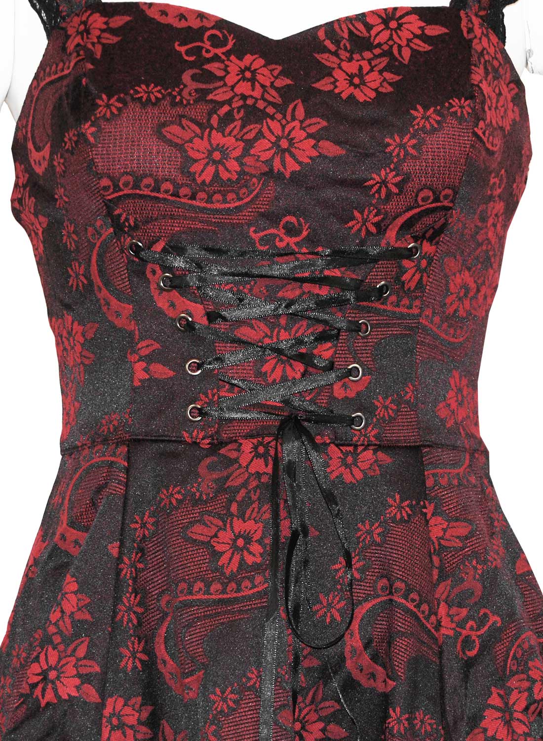 Rød Marie Antoinette gotisk lang kjole - Billede 7