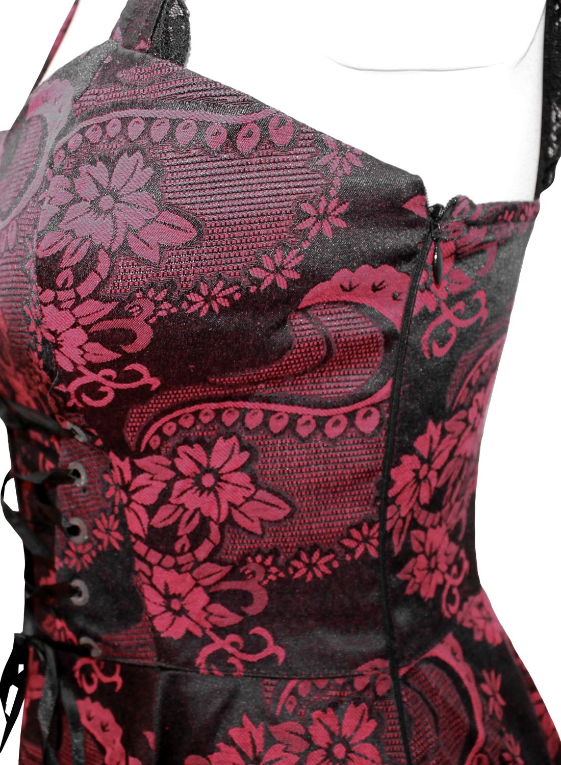 Rød Marie Antoinette gotisk lang kjole - Billede 8