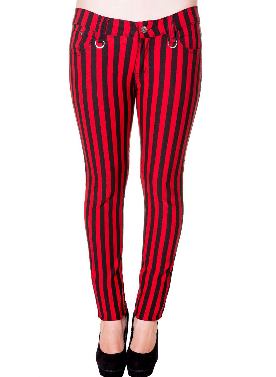 Sorte rødstribede bukser - Billede 2