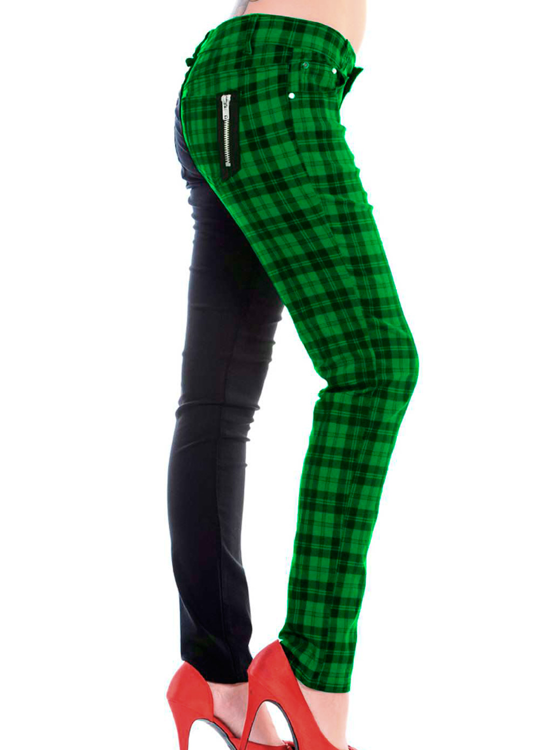 Halvternede Skinny Jeans Grønne - Billede 2