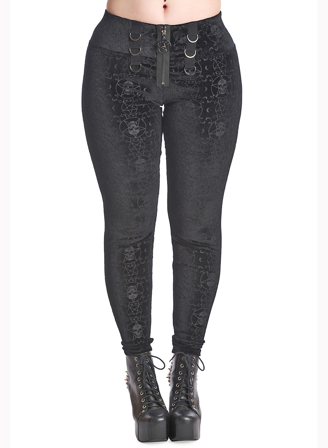 Skønne sorte fløjlsleggings fra Banned Apparel