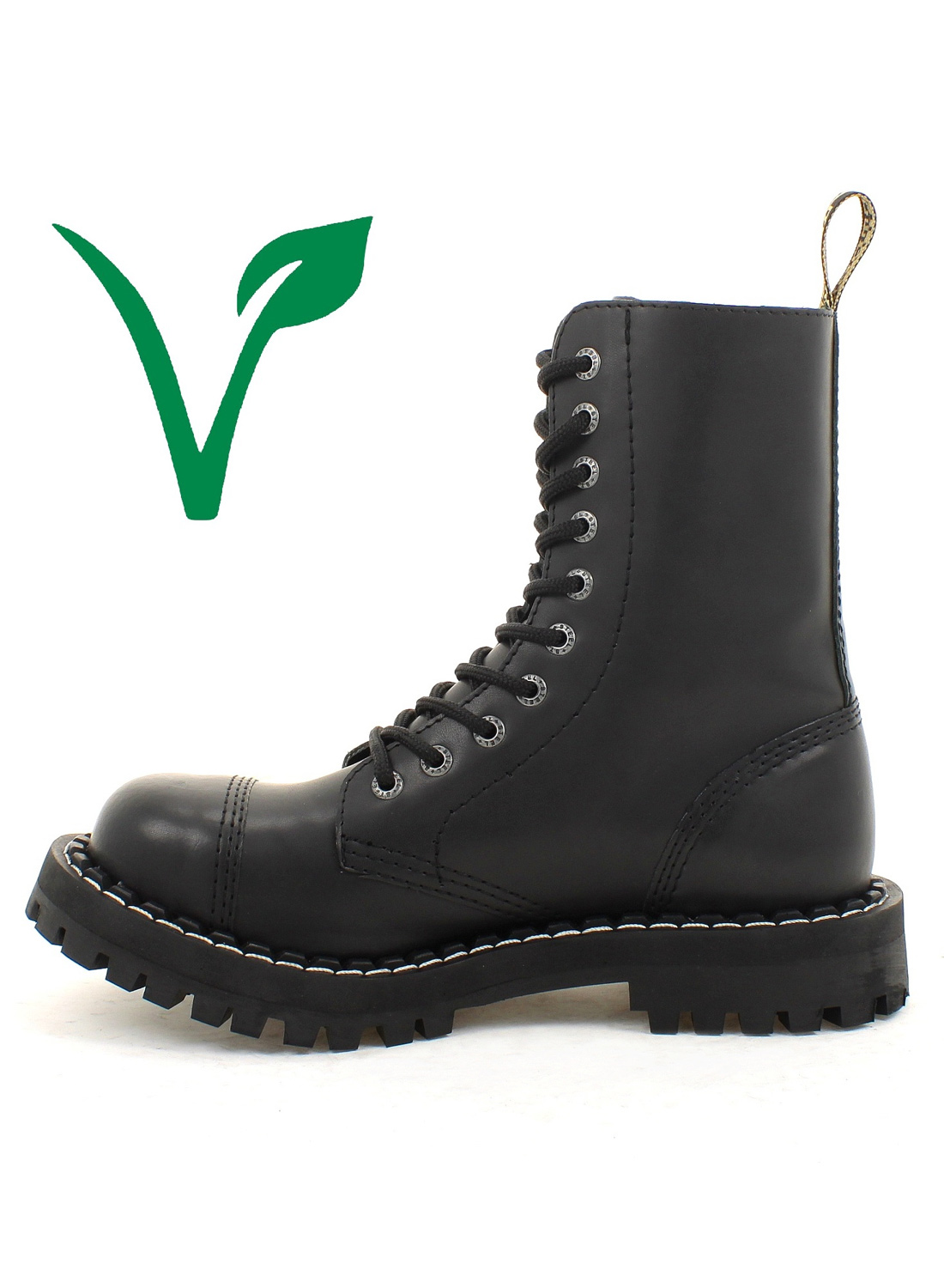 Veganske stålstøvler med 10 huller og ståltå - Billede 3