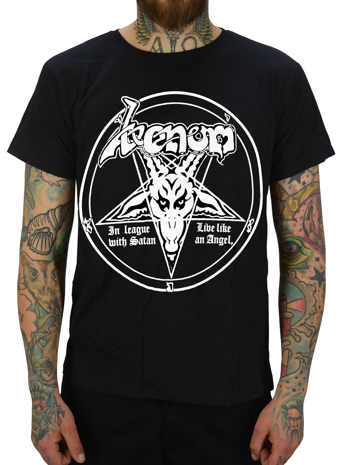 Venom i ledtog med Satan T-shirt