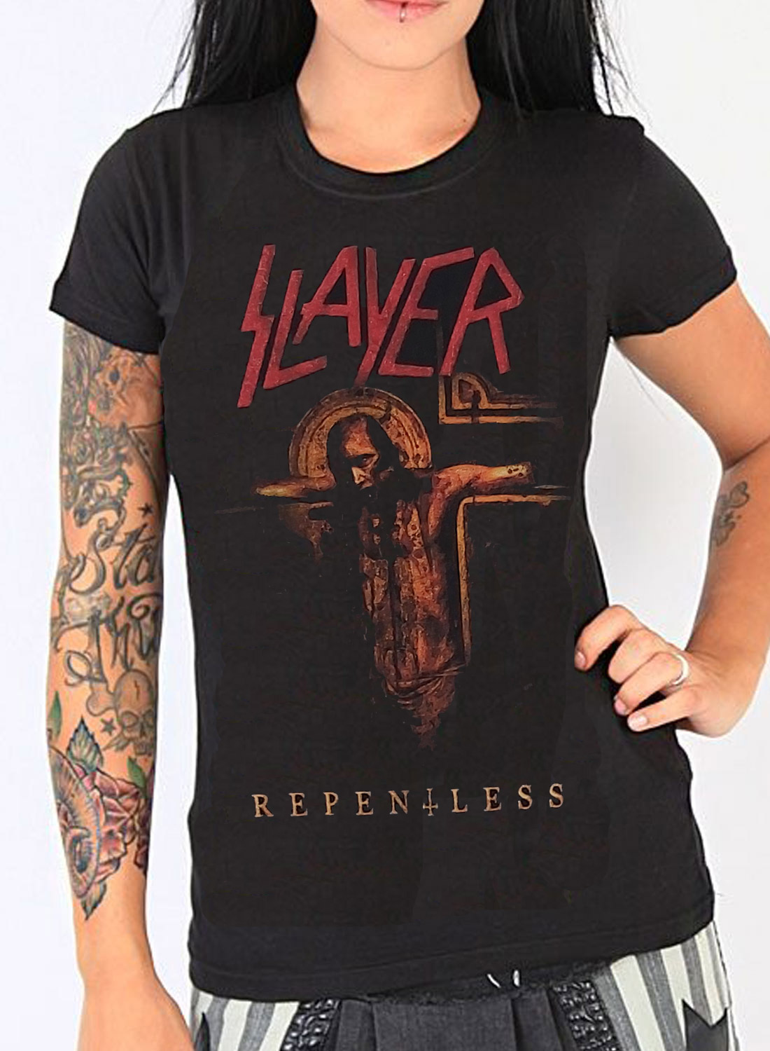 Slayer Repentless Crucifix Girly Top