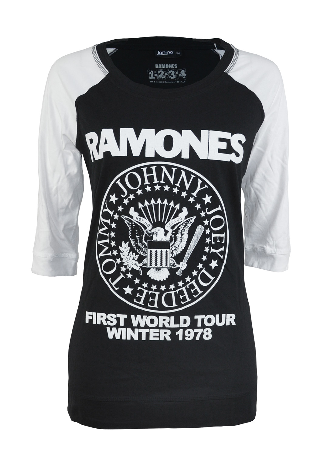Ramones 3/4 raglan top til piger