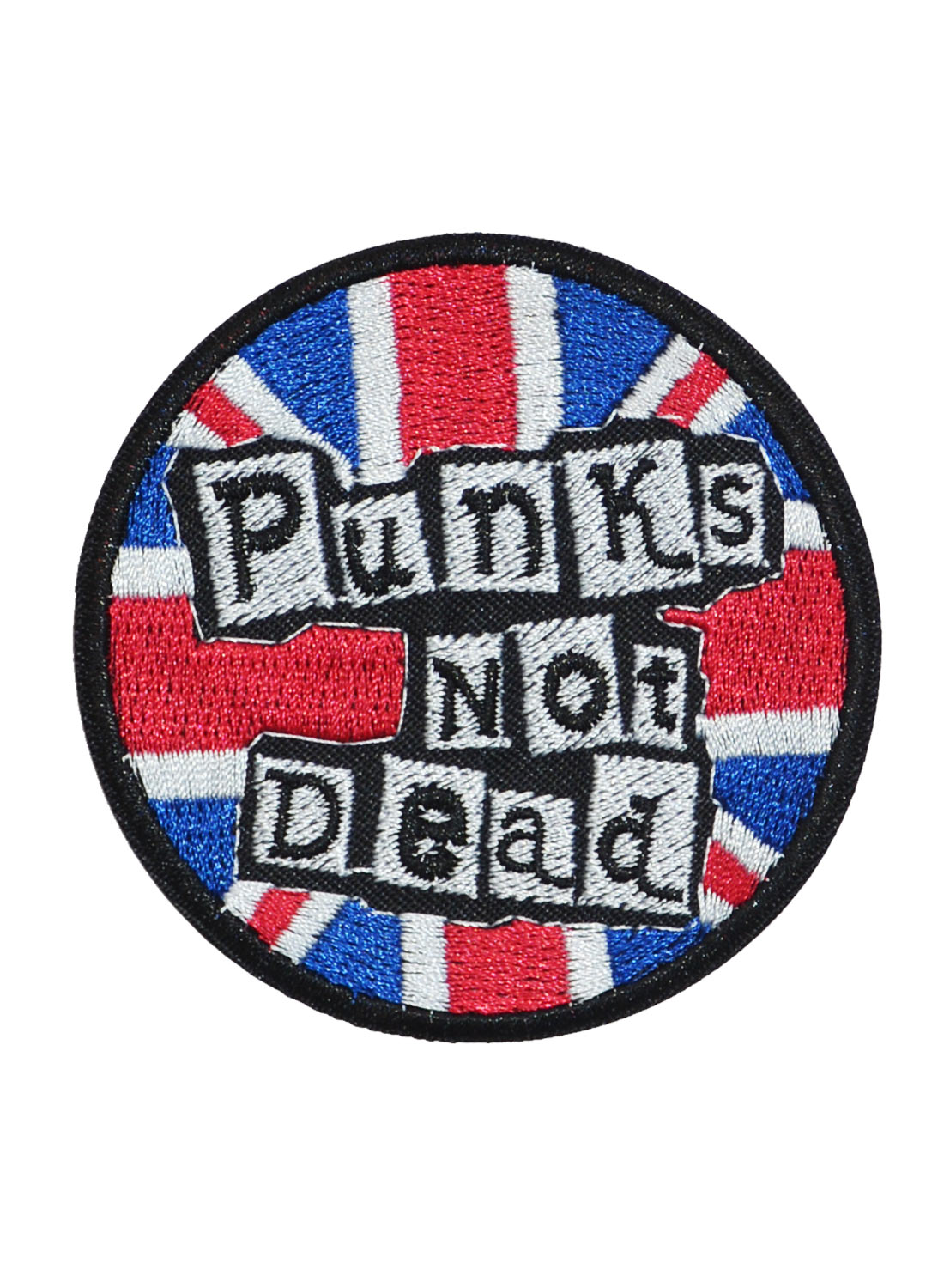 Broderet mærke med Punk's Not Dead