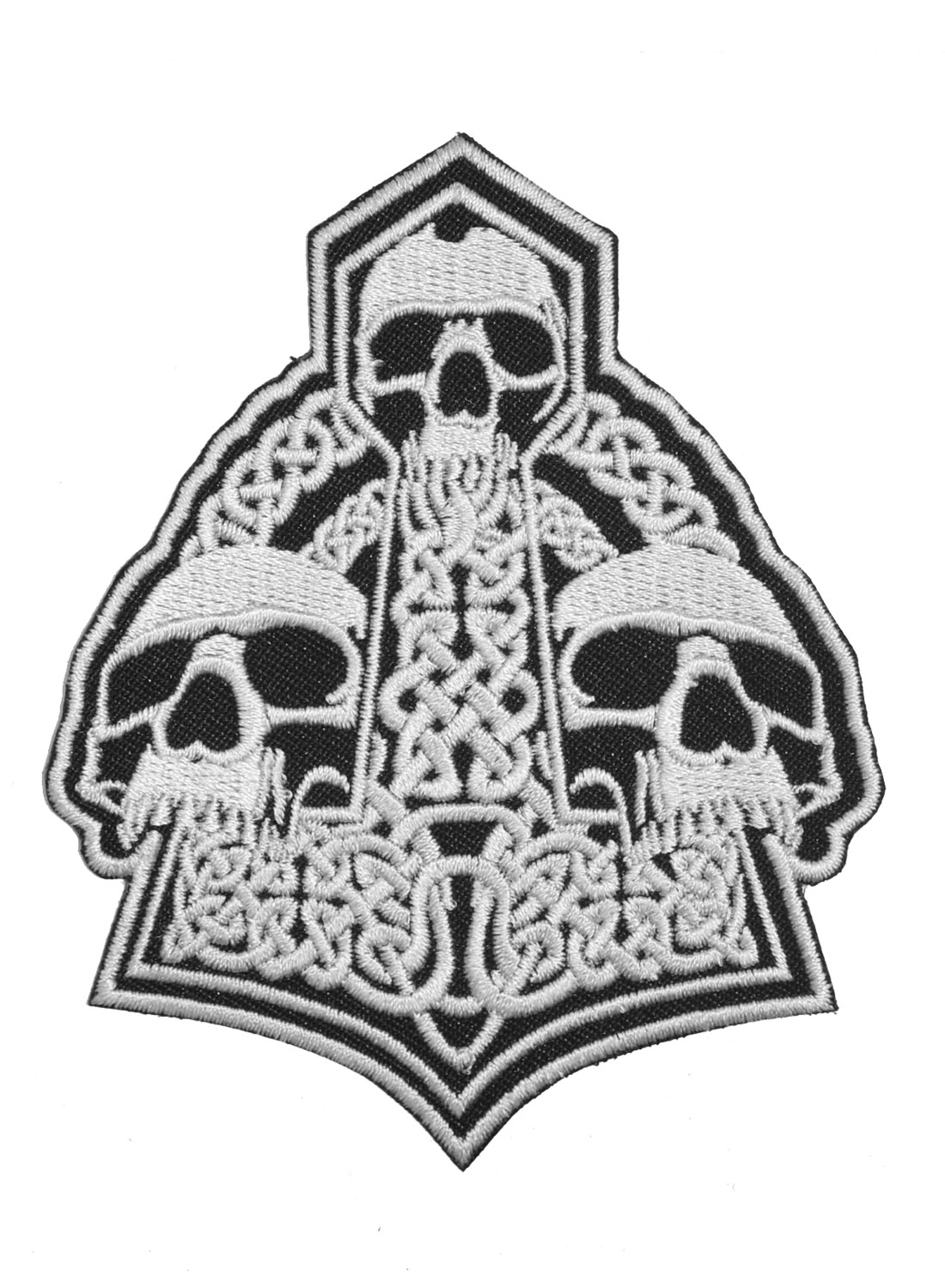 Three Skulls Mjölnir Broderet patch
