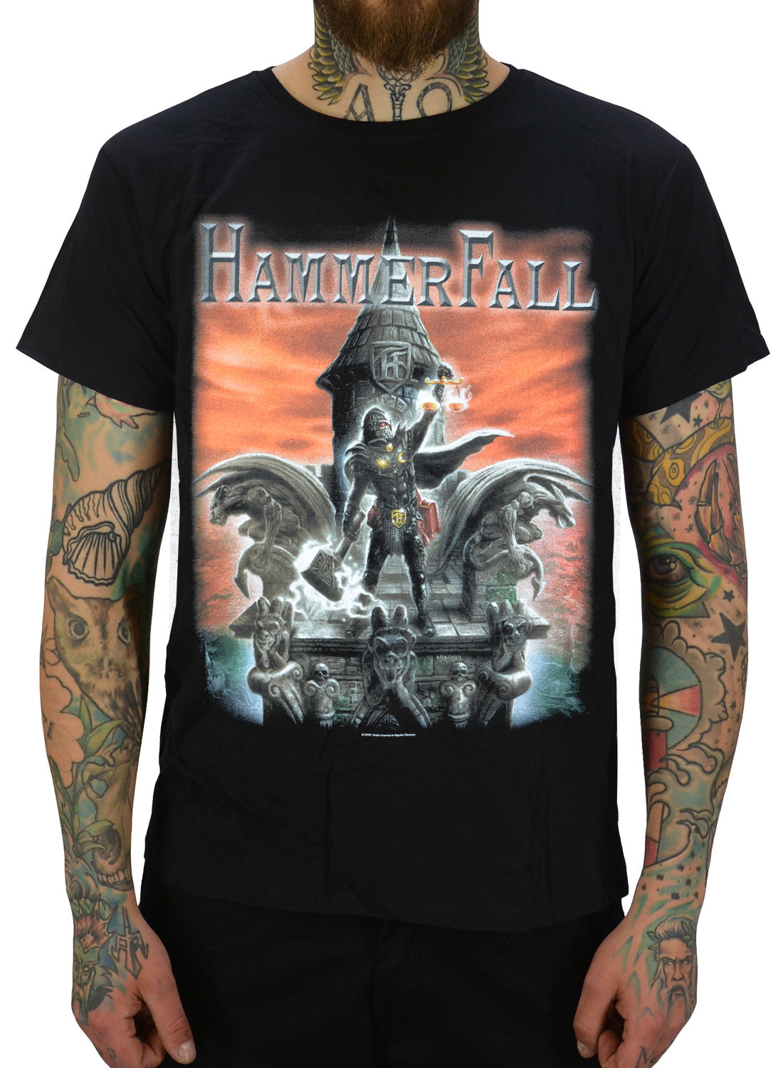 Hammerfall Built To Last T-Shirt, Sort Hammerfall t-shirt med Built To Last motiv og power metal design.